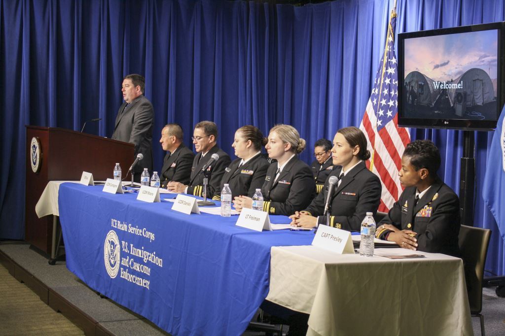 Six IHSC USPHS officers deployed in support of this Ebola mission and on Sept. 29 at ICE headquarters in Washington, D.C., they recounted their experiences
