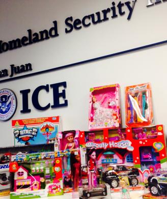 Counterfeit toys contaminated with lead paint were seized from a chain of pharmacies in San Juan Friday by HSI special agents.