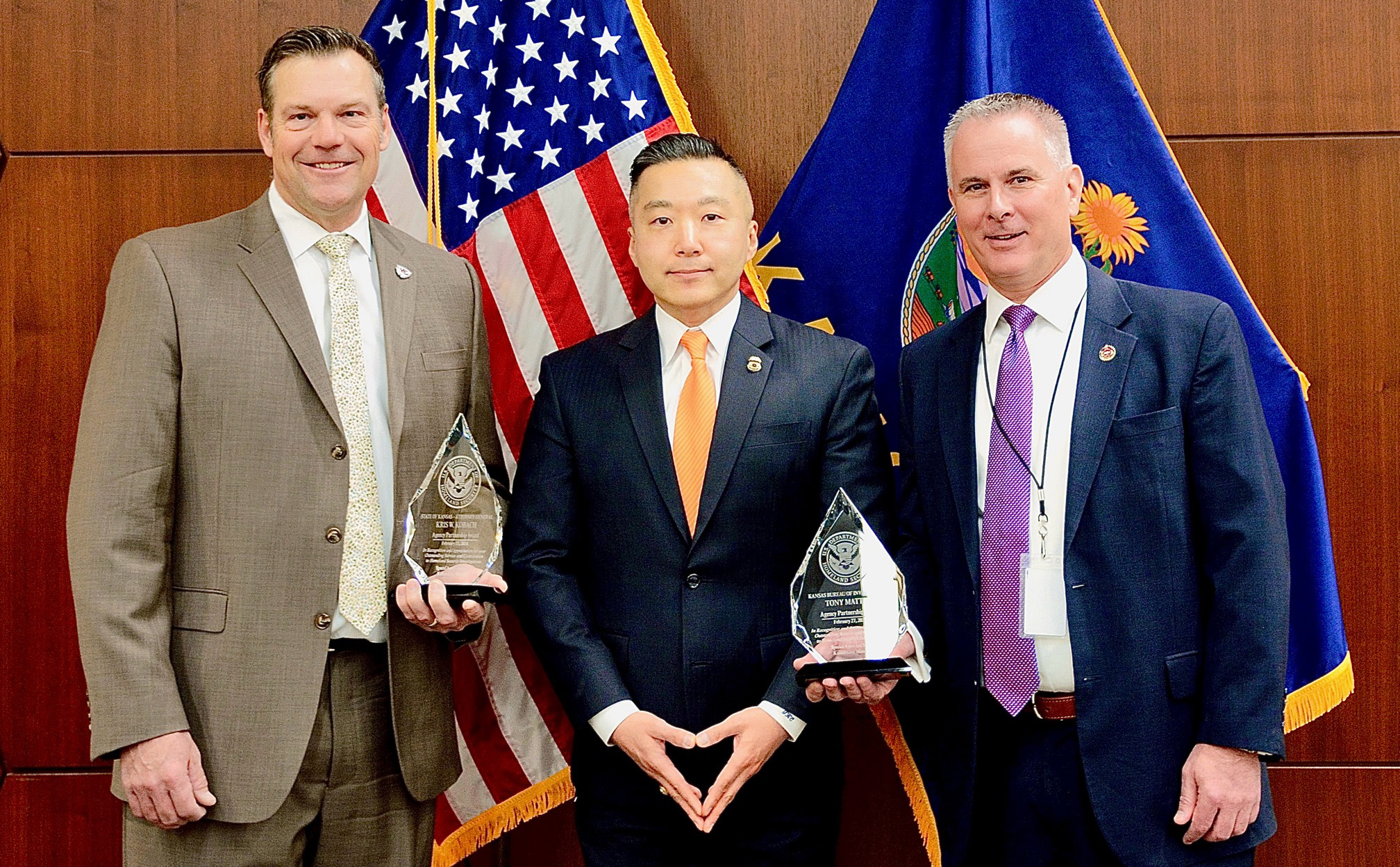 HSI Kansas City presents partnership awards to Kansas Bureau of Investigation and Kansas Attorney General’s office
