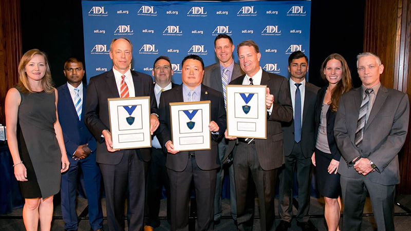 group photo with award