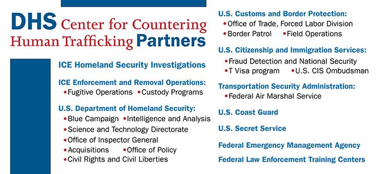 Department of Homeland Security Center for Countering Human Trafficking Partners