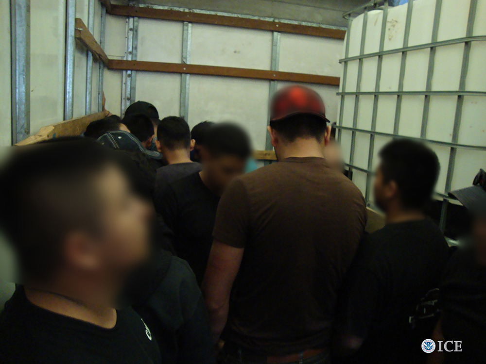 All of these noncitizens were smuggled in the partial space of the truck not taken up by cargo.