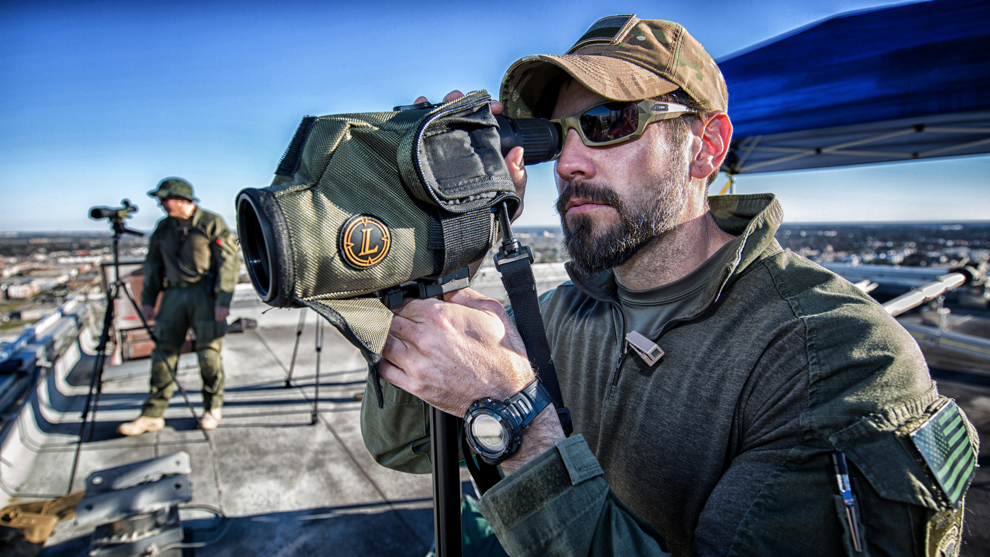 HSI SRT sharp shooters keep a keen eye out to assist federal, state and local law enforcement officials in maintaining public safety during Super Bowl 51 in Houston, Texas. 