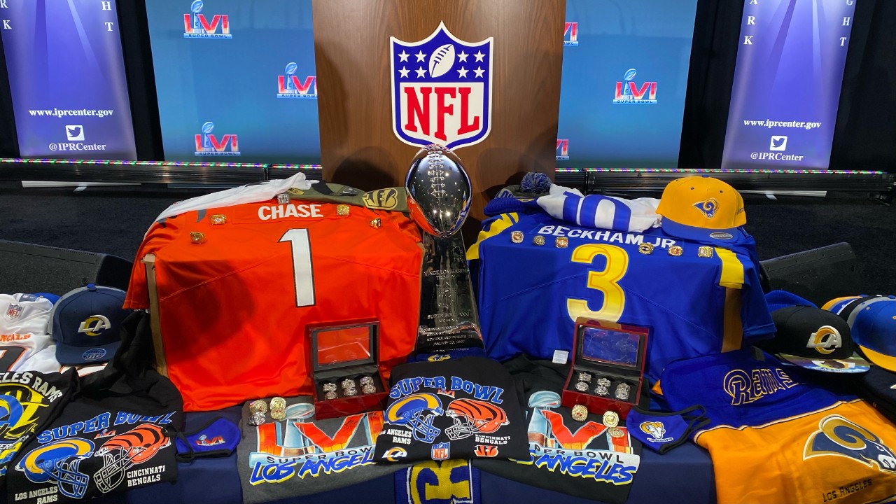 Today, the IPR Center, the NFL, CBP, the Los Angeles Sheriff Department and ICE HSI announced that more than 267, 511 counterfeit sports-related items, worth an estimated $97.8 million, were seized during Operation Team Player.