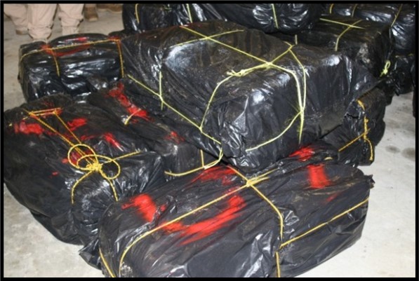 A portion of the marijuana and money seized from the former Cartel del Golfo boss during HSI’s criminal investigation.  