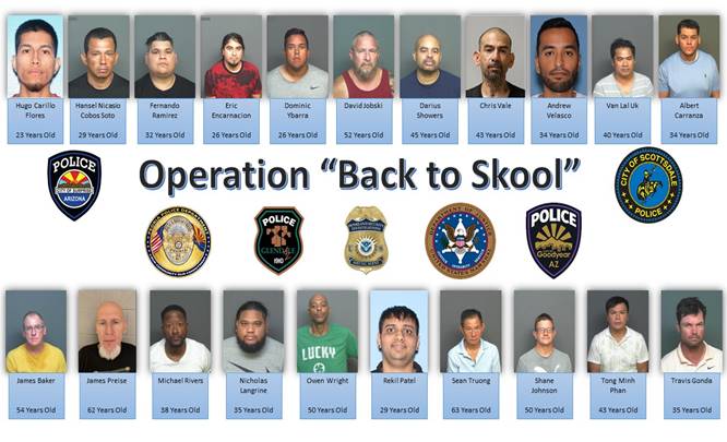 21 arrested in child sex trafficking operation led by Surprise PD, supported by HSI Phoenix