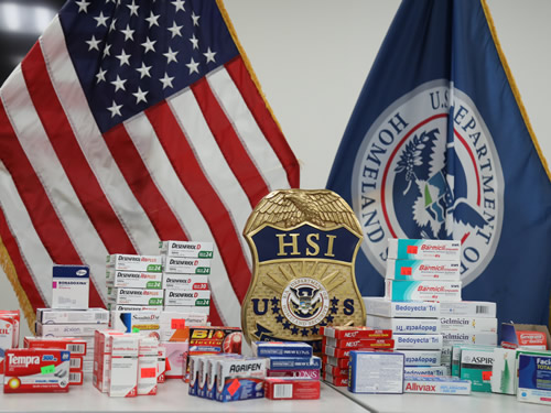 HSI El Paso seizes 10,617 doses of counterfeit prescription drugs imported from Mexico
