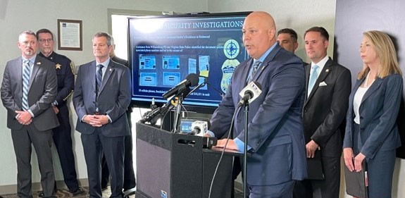 HSI Norfolk ASAC Jim Stitzel addresses the media during a press conference Aug. 9 at the Norfolk Federal Building