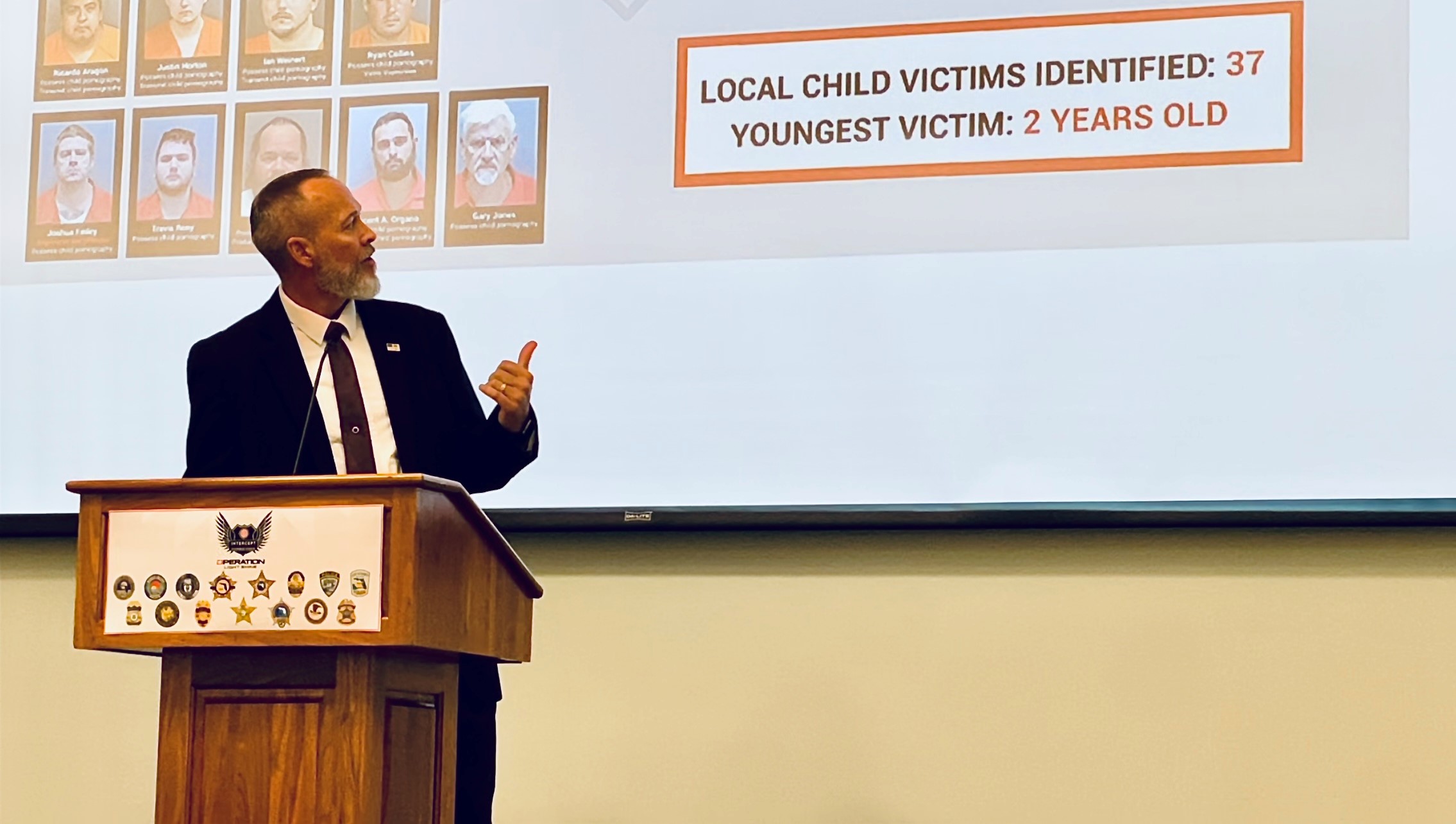 Resident Agent in Charge John Yancey, Homeland Security Investigations (HSI) Ft. Myers, announces the launch of the Southwest Florida Inter-Agency Child Exploitation and Person Trafficking (SWFL INTERCEPT) Task Force during a Sept. 21 press conference.