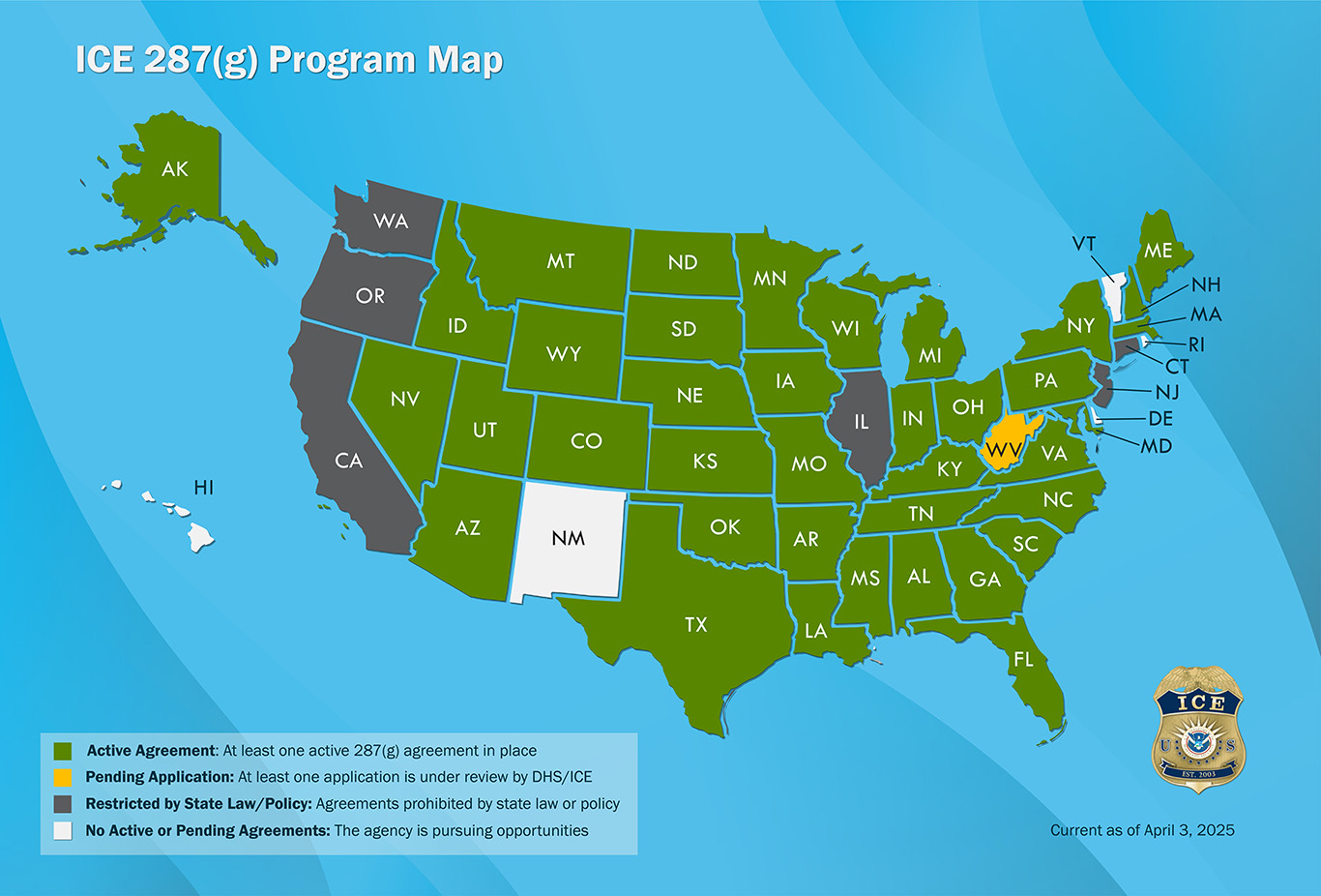 ICE 287(g) Program Map