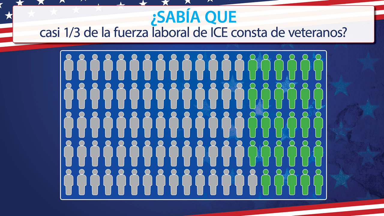 ¿SABÍA QUE: CASI UN TERCIO DE LA FUERZA LABORAL DE ICE ESTÁ COMPUESTA POR VETERANOS?