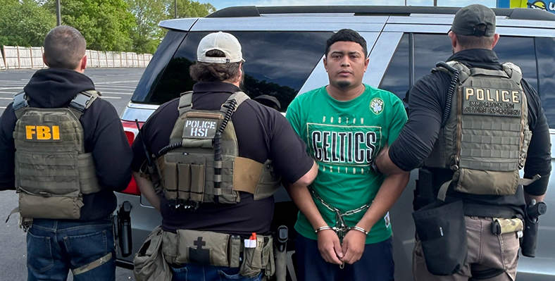 Officers with ICE Enforcement and Removal Operations Boston working with agents from ICE Homeland Security Investigations New England and FBI Boston arrested William Alberto Villalobos-Melendez May 14 in Brockton.