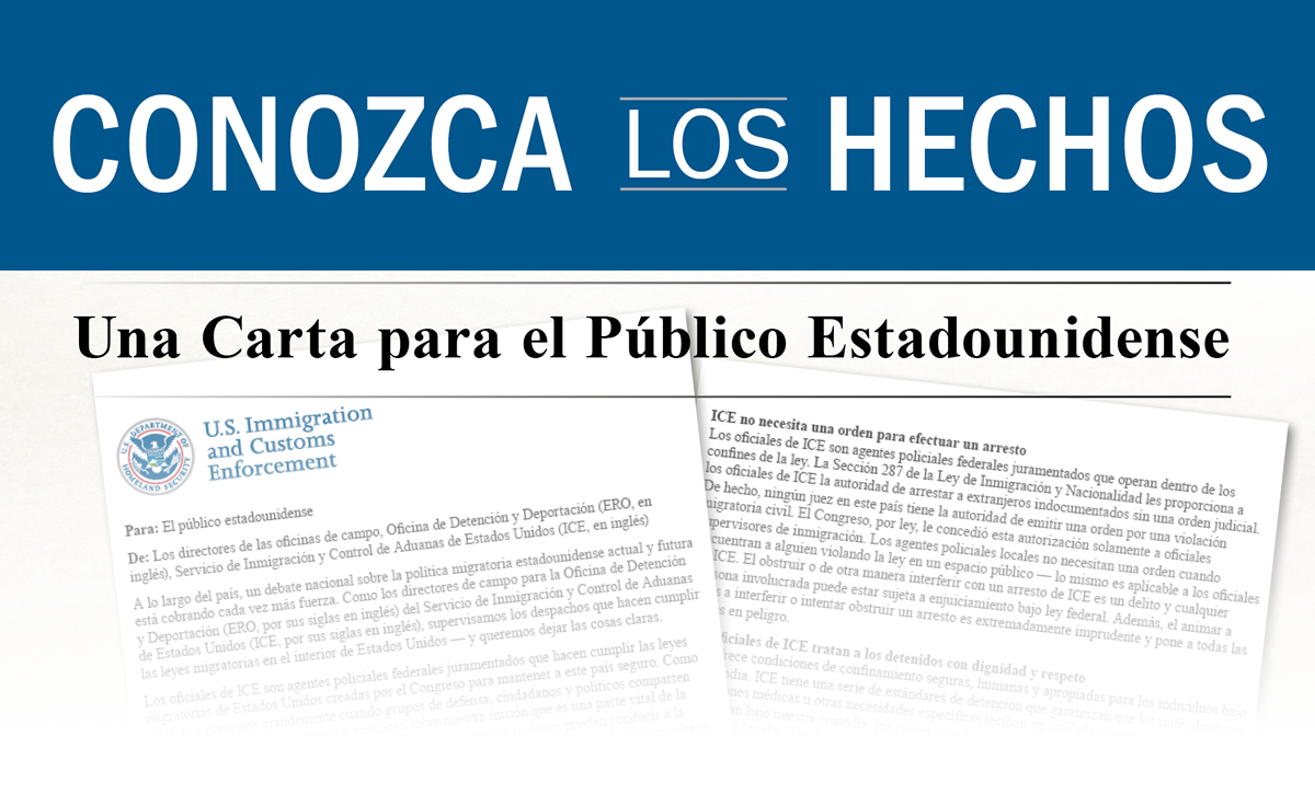 Conozca los Hechos: Una Carta para el Público Estadounidense