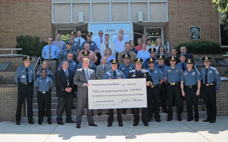 ICE shares more than $470,000 with the Anne Arundel County Police Department