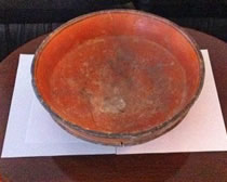 This z-angle pre-Columbian feasting bowl was created by Mayan Indians. It is nearly 1800 years old.