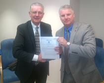 Left: David Consigli, Board Chairman, Countryside Healthcare of Milford - Right: Bruce M. Foucart, special agent in charge of HSI Boston