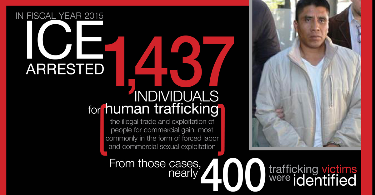 ICE arrests more than 1,400 human traffickers in 2015, identifies nearly 400 victims across the US