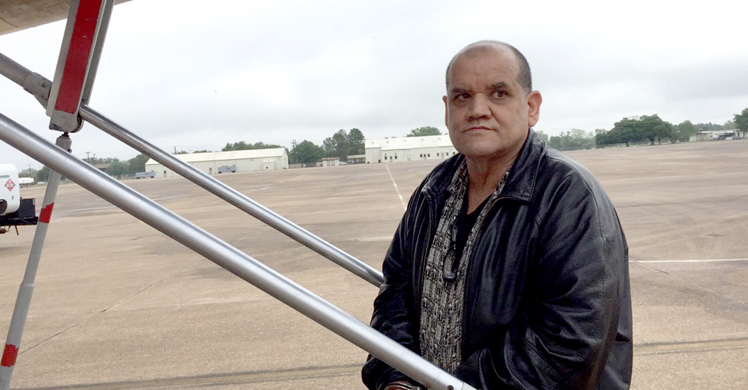 Sergio Mendez-Guillen boarding a charter flight to Guatemala City, April 21, 2016.