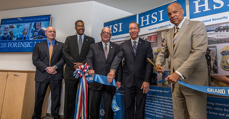 DHS Security Secretary Johnson, ICE Deputy Director Ragsdale, HSI EAD Edge, Virginia Congressman Rep. Connolly