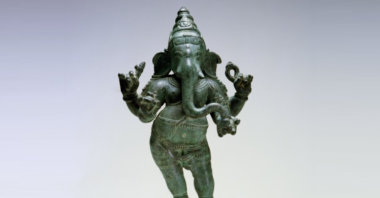 Bronze Sculpture Hindu God Ganesha Removed from a Temple in Tamil Nadu, India