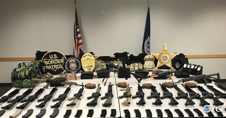 South Texas HIDTA Task Force members seize a cache of assault weapons and armament