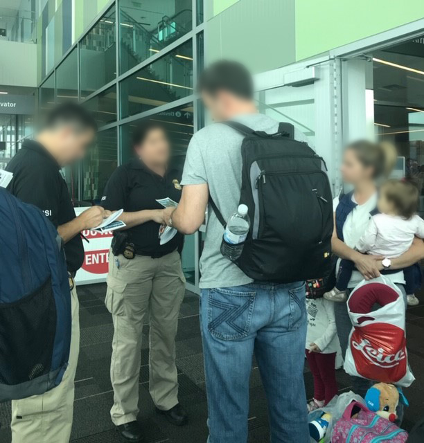 San Diego ICE Homeland Security agents conduct weeklong FGM awareness outreach for travelers at San Diego International Airport.