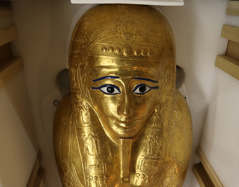 Ancient gold coffin repatriated to Egypt in New York ceremony