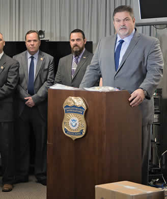 HSI New Orleans Special Agent in Charge Jere Miles announces the results of an IPR surge operation resulting in the seizure of more than 33,000 counterfeit items valued at more than $8 million.