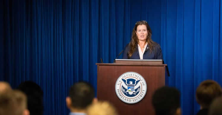 Ms. Alysa D. Erichs, (acting) executive associate director, U.S. Immigration and Customs Enforcement (ICE), Homeland Security Investigations (HSI), delivered remarks during the HERO Corps graduation ceremony at ICE Headquarters, Sept. 13, 2019.