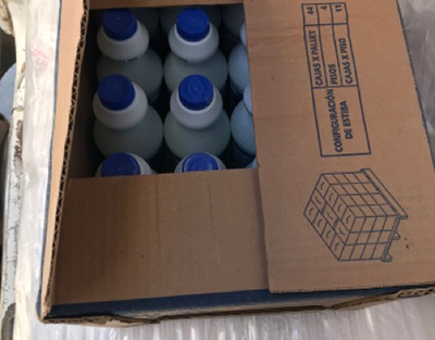 ICE HSI Nogales incauta cientos de botellas de productos de limpieza diluidos