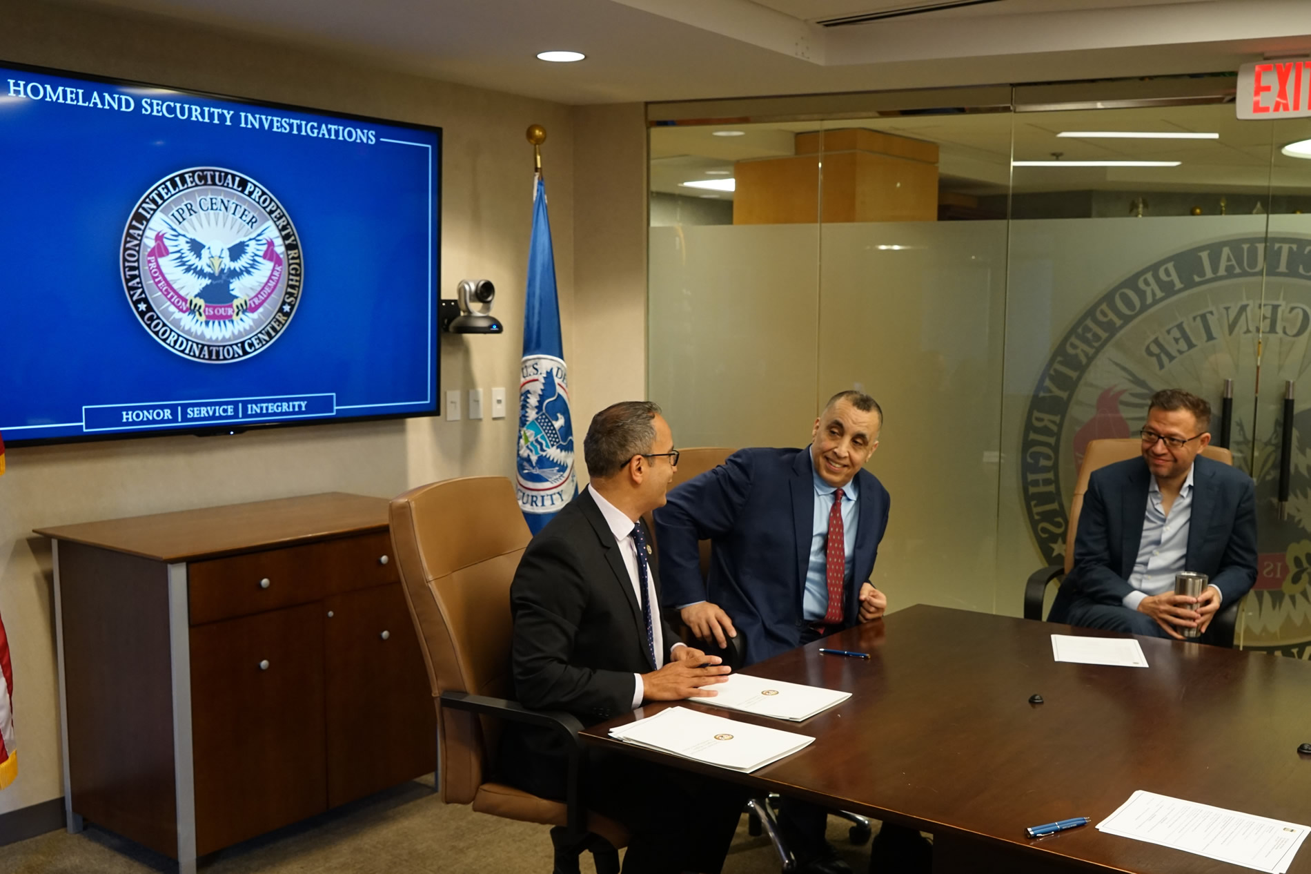 MOU being signed during the IPR Center’s 2021 Wildlife Crime virtual roundtable in Crystal City, Va.