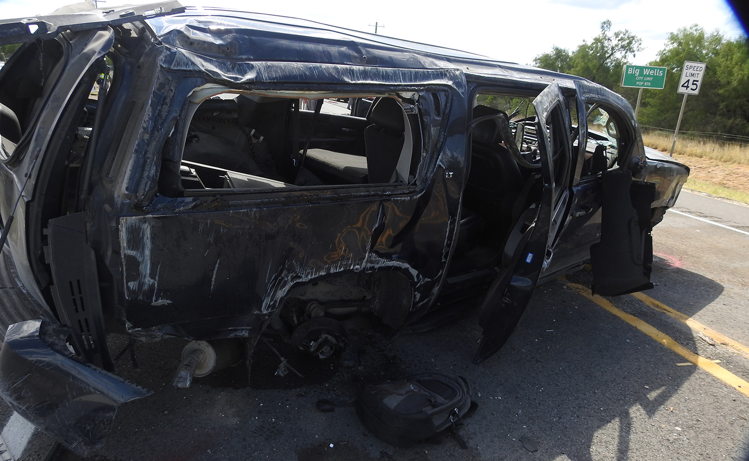 The vehicle driven by Jorge Luis Monsivais June 2018, a Chevy Tahoe, was discovered in a mangled state after the driver crashed following a police pursuit resulting in the death of five noncitizens.