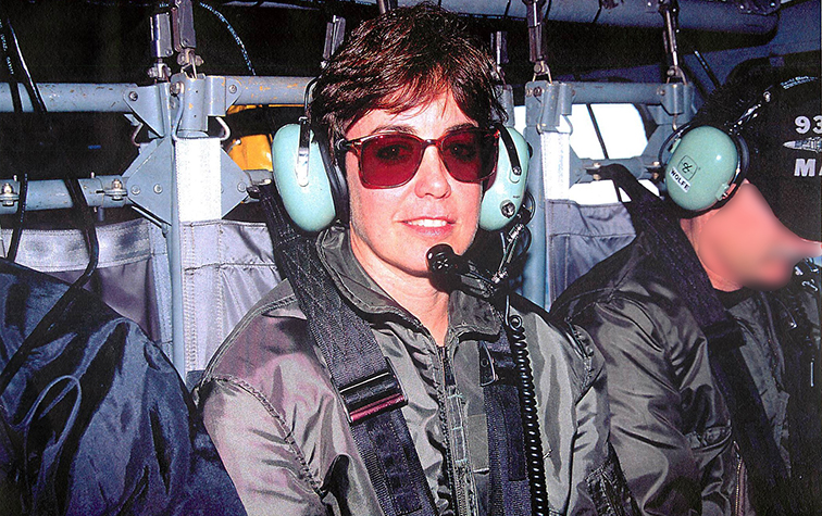 Special Agents Cannon and Damon Ostis ready to go to work in a U.S. Customs Blackhawk out of Homestead Air Force Base, 1994.