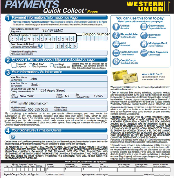 Sevis I 901 Fee Payment By Western Union Quick Pay Instructions Ice