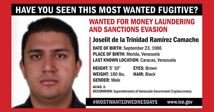 HSI menambahkan pejabat Venezuela ke daftar Most Wanted, hadiah $ 5 juta ditawarkan untuk informasi yang mengarah pada penangkapannya, hukuman
