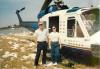 Cannon, and retired U.S. Customs pilot John Ryan, in Islamorada after an emergency landing; one of the blades lost a stabilizer tab. They were taking surveillance pictures of drug and money laundering properties, in 1986.