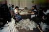 U.S. Customs Service agents at the federal complex in Doral, Florida, on a Friday night in April 1994, counting and bundling money. It took all night to process the $10 million seized in outbound airport cargo of water pumps and outdoor speakers.