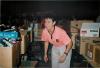 Cannon volunteers for Hurricane Andrew relief at a distribution warehouse west of Miami International Airport, 1992.